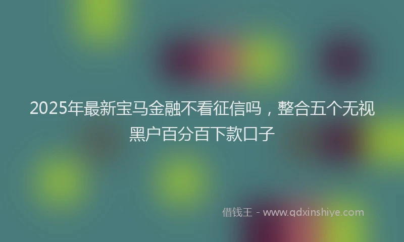 2025年最新宝马金融不看征信吗，整合五个无视黑户百分百下款口子