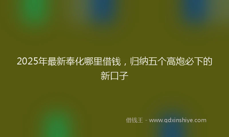 2025年最新奉化哪里借钱，归纳五个高炮必下的新口子