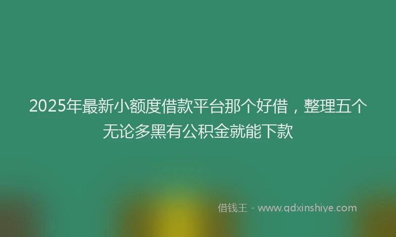 2025年最新小额度借款平台那个好借，整理五个无论多黑有公积金就能下款