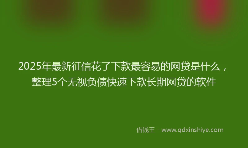 2025年最新征信花了下款最容易的网贷是什么，整理5个无视负债快速下款长期网贷的软件