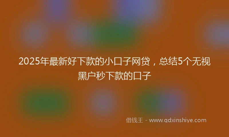 2025年最新好下款的小口子网贷，总结5个无视黑户秒下款的口子