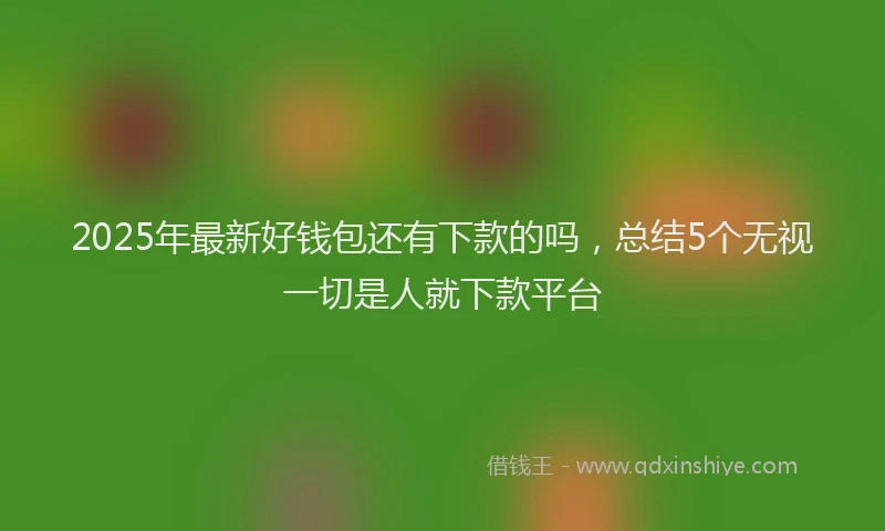 2025年最新好钱包还有下款的吗，总结5个无视一切是人就下款平台