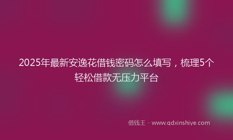 2025年最新安逸花借钱密码怎么填写，梳理5个轻松借款无压力平台