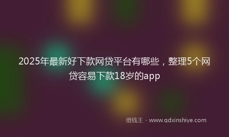 2025年最新好下款网贷平台有哪些，整理5个网贷容易下款18岁的app