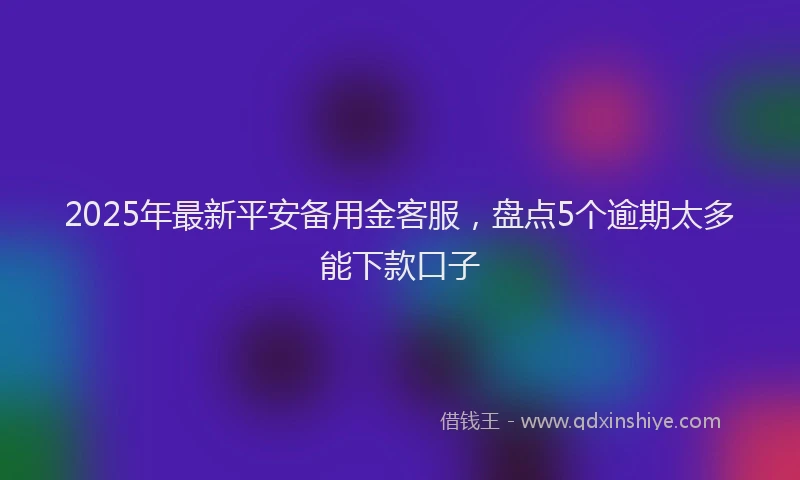 2025年最新平安备用金客服，盘点5个逾期太多能下款口子
