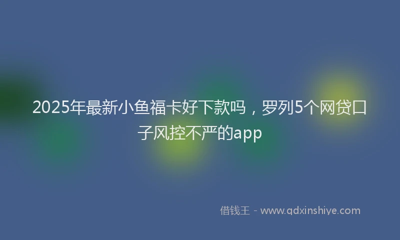 2025年最新小鱼福卡好下款吗，罗列5个网贷口子风控不严的app