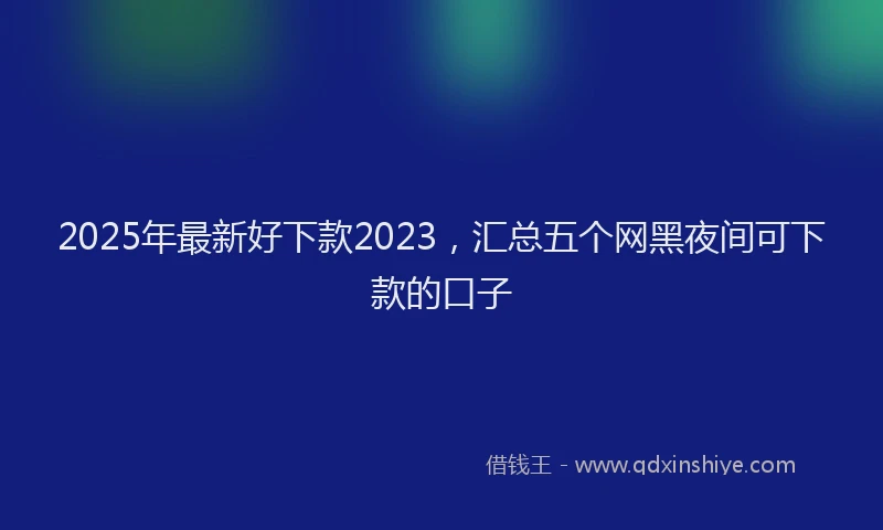 2025年最新好下款2023，汇总五个网黑夜间可下款的口子