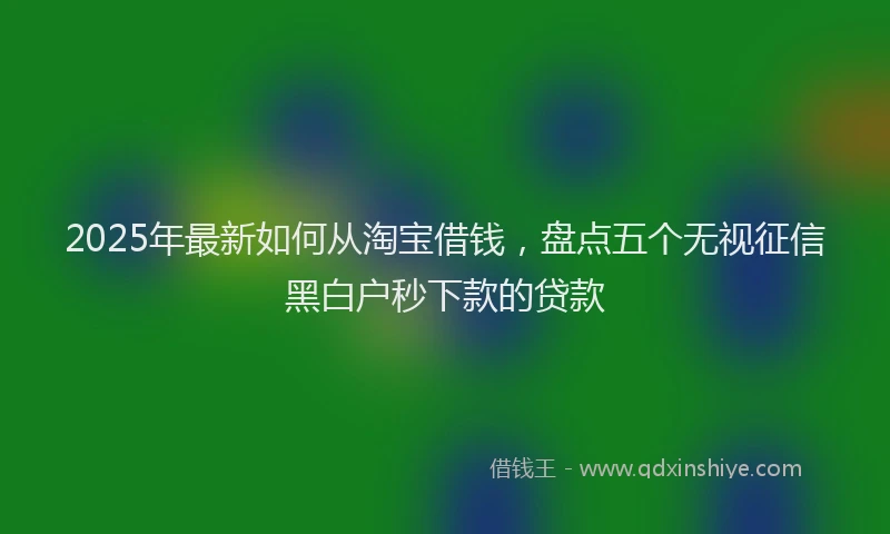 2025年最新如何从淘宝借钱，盘点五个无视征信黑白户秒下款的贷款