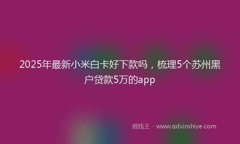 2025年最新小米白卡好下款吗，梳理5个苏州黑户贷款5万的app