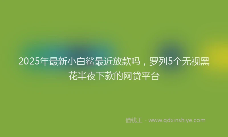 2025年最新小白鲨最近放款吗，罗列5个无视黑花半夜下款的网贷平台