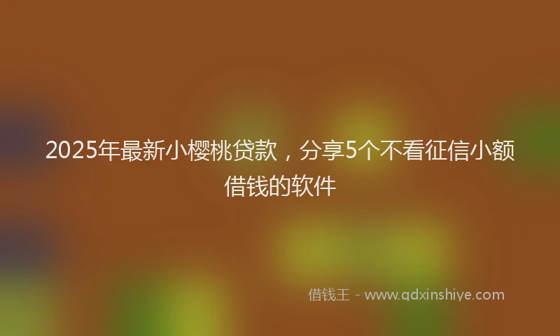 2025年最新小樱桃贷款，分享5个不看征信小额借钱的软件