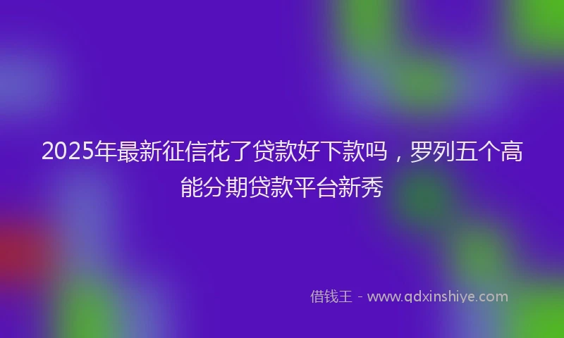 2025年最新征信花了贷款好下款吗，罗列五个高能分期贷款平台新秀
