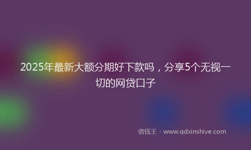 2025年最新大额分期好下款吗，分享5个无视一切的网贷口子