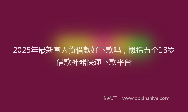 2025年最新宣人贷借款好下款吗，概括五个18岁借款神器快速下款平台