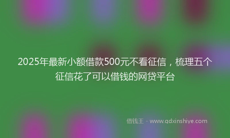 2025年最新小额借款500元不看征信，梳理五个征信花了可以借钱的网贷平台