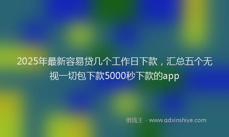 2025年最新容易贷几个工作日下款，汇总五个无视一切包下款5000秒下款的app