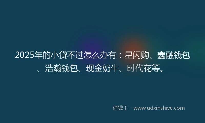 2025年的小贷不过怎么办有：星闪购、鑫融钱包、浩瀚钱包、现金奶牛、时代花等。