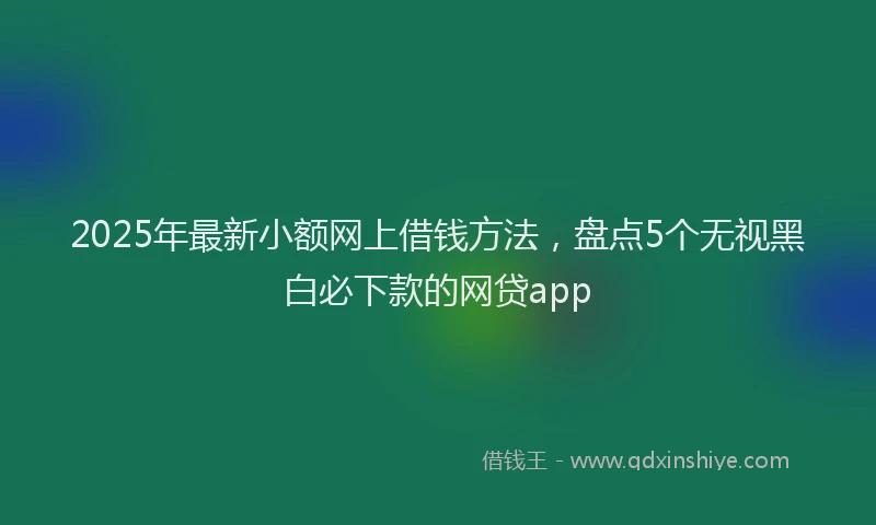 2025年最新小额网上借钱方法，盘点5个无视黑白必下款的网贷app