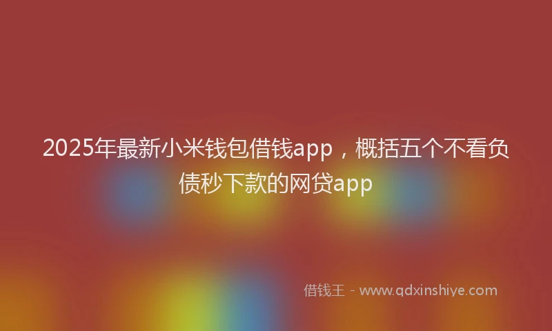 2025年最新小米钱包借钱app，概括五个不看负债秒下款的网贷app