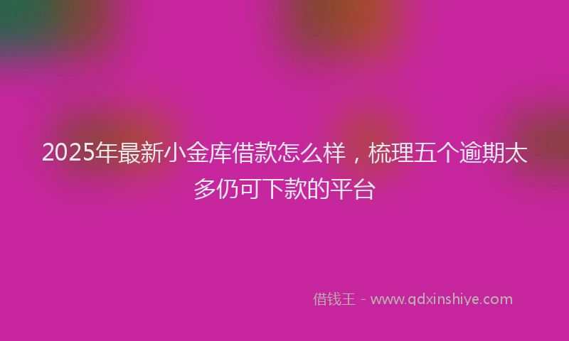 2025年最新小金库借款怎么样，梳理五个逾期太多仍可下款的平台