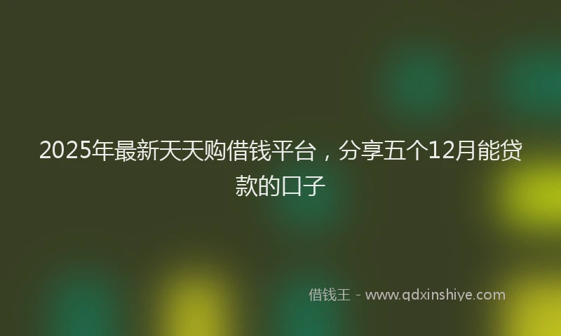 2025年最新天天购借钱平台，分享五个12月能贷款的口子