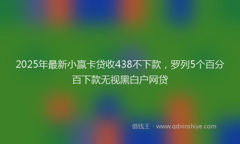 2025年最新小赢卡贷收438不下款，罗列5个百分百下款无视黑白户网贷