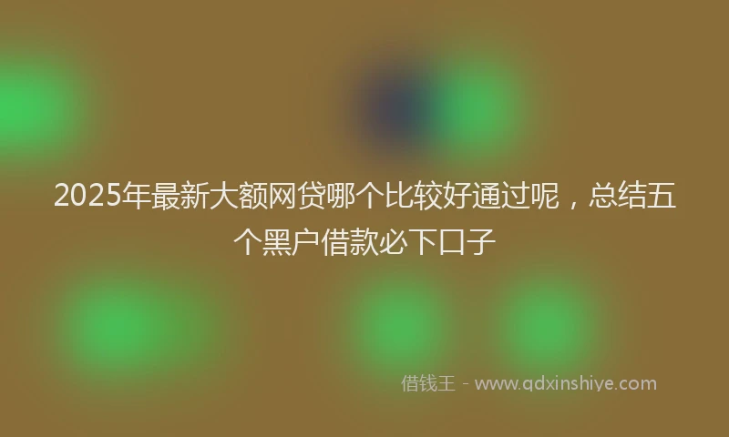 2025年最新大额网贷哪个比较好通过呢，总结五个黑户借款必下口子