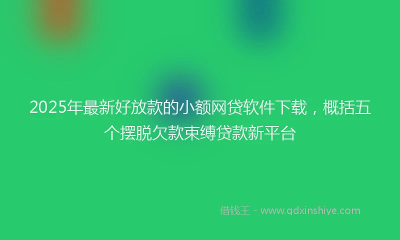 2025年最新好放款的小额网贷软件下载，概括五个摆脱欠款束缚贷款新平台