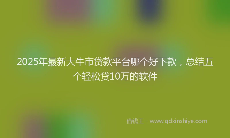 2025年最新大牛市贷款平台哪个好下款，总结五个轻松贷10万的软件