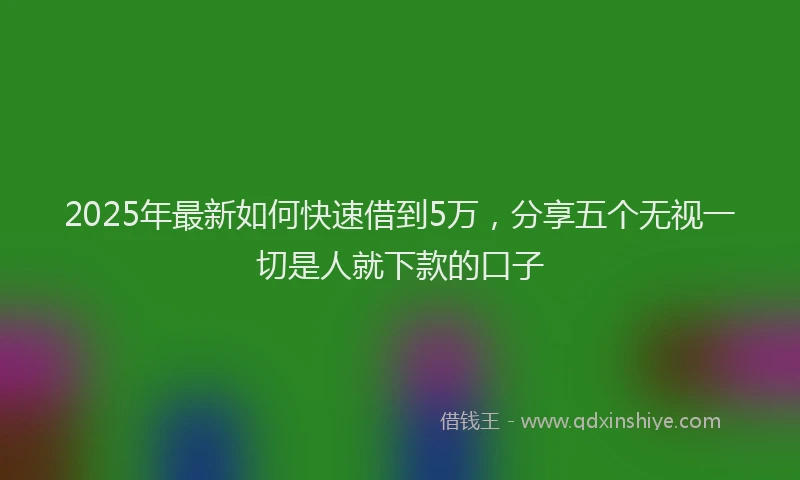 2025年最新如何快速借到5万，分享五个无视一切是人就下款的口子