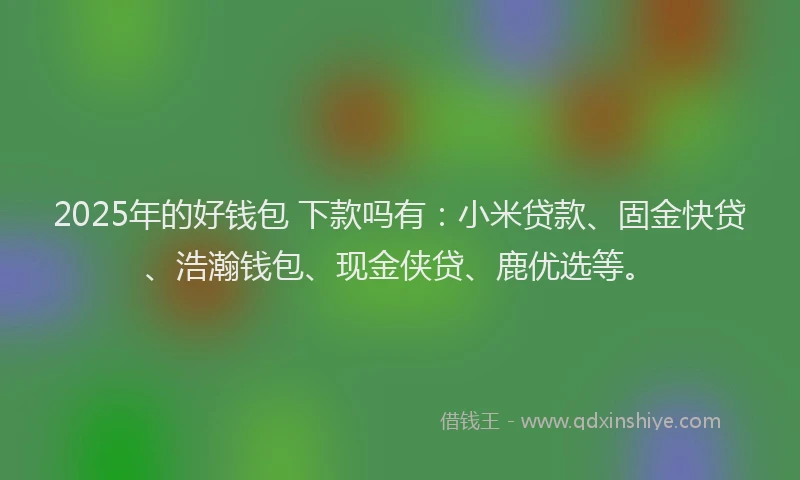 2025年的好钱包 下款吗有：小米贷款、固金快贷、浩瀚钱包、现金侠贷、鹿优选等。