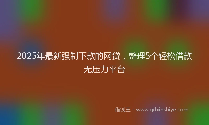 2025年最新强制下款的网贷，整理5个轻松借款无压力平台