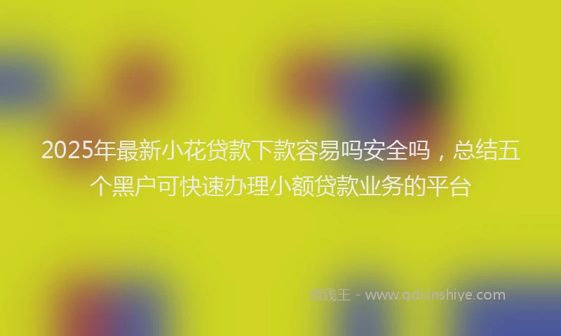 2025年最新小花贷款下款容易吗安全吗，总结五个黑户可快速办理小额贷款业务的平台