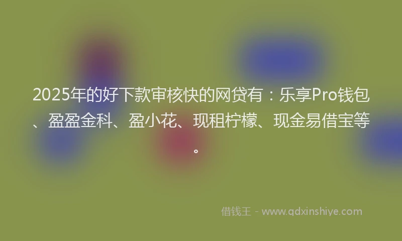 2025年的好下款审核快的网贷有：乐享Pro钱包、盈盈金科、盈小花、现租柠檬、现金易借宝等。