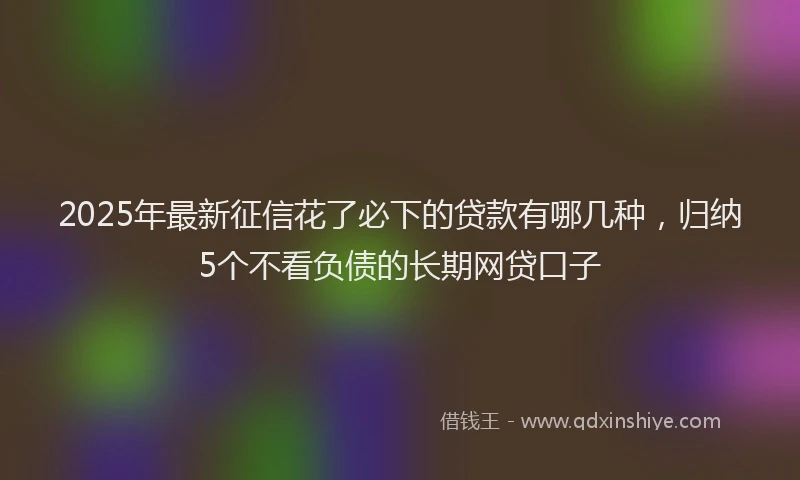 2025年最新征信花了必下的贷款有哪几种，归纳5个不看负债的长期网贷口子