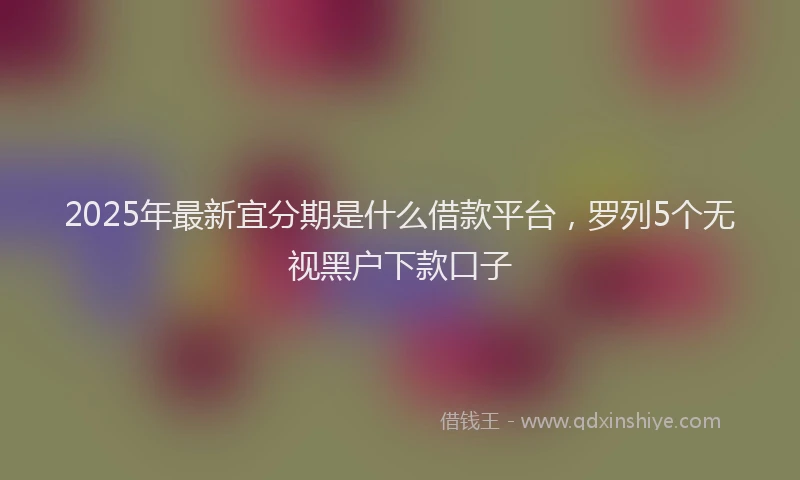2025年最新宜分期是什么借款平台，罗列5个无视黑户下款口子
