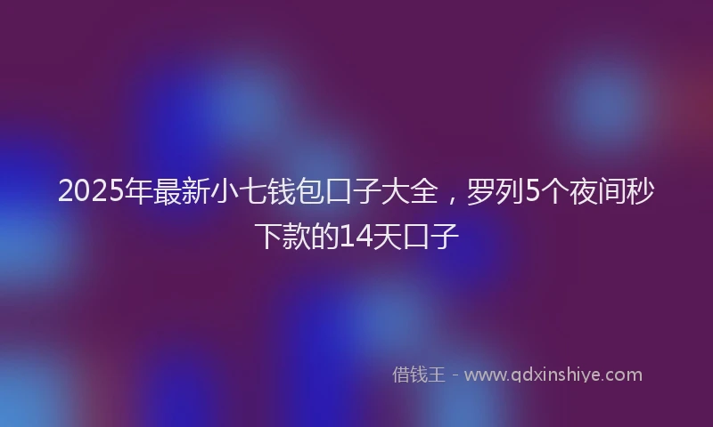 2025年最新小七钱包口子大全，罗列5个夜间秒下款的14天口子