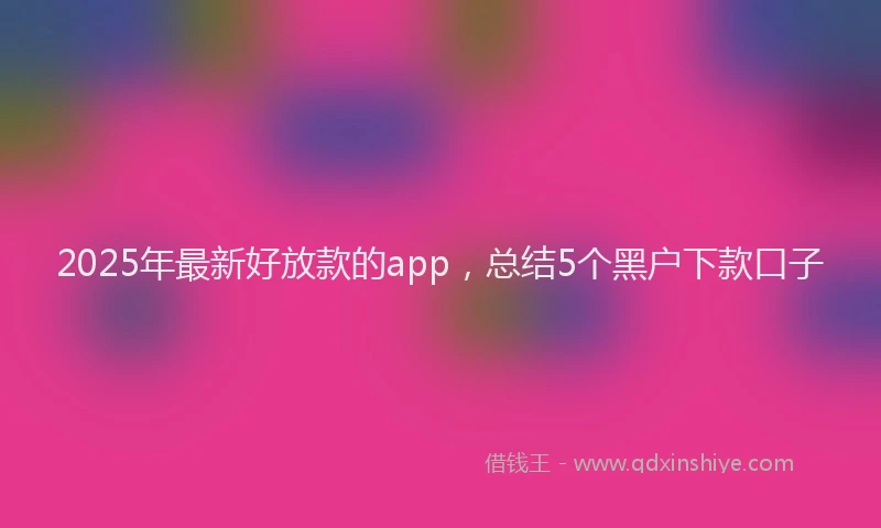 2025年最新好放款的app，总结5个黑户下款口子