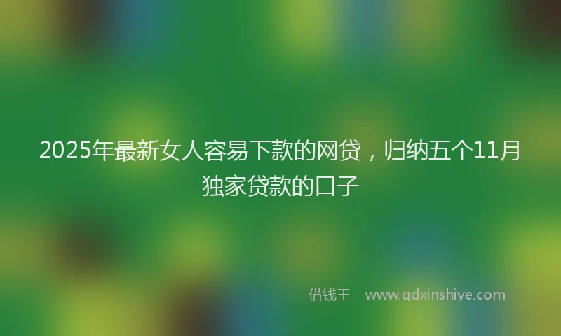 2025年最新女人容易下款的网贷，归纳五个11月独家贷款的口子