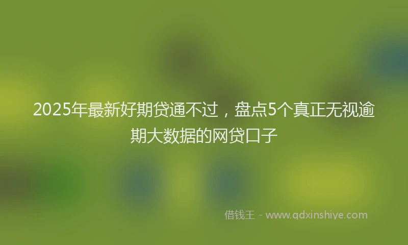 2025年最新好期贷通不过，盘点5个真正无视逾期大数据的网贷口子