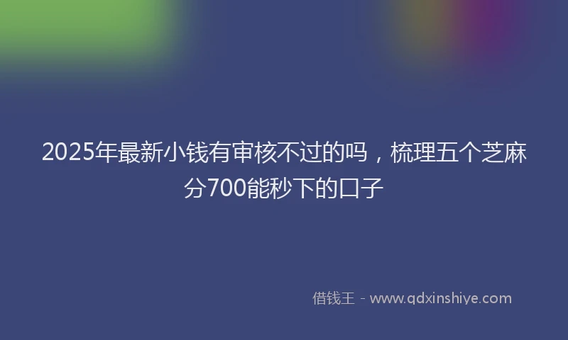 2025年最新小钱有审核不过的吗，梳理五个芝麻分700能秒下的口子