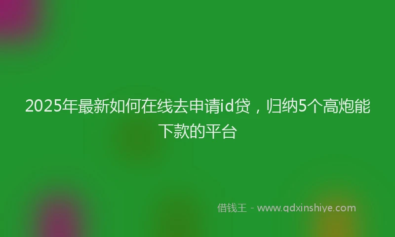 2025年最新如何在线去申请id贷，归纳5个高炮能下款的平台