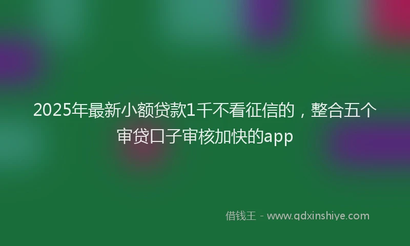 2025年最新小额贷款1千不看征信的，整合五个审贷口子审核加快的app