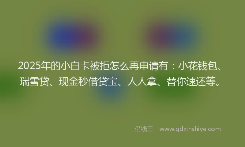 2025年的小白卡被拒怎么再申请有：小花钱包、瑞雪贷、现金秒借贷宝、人人拿、替你速还等。