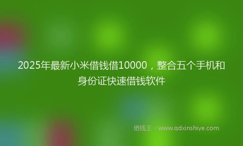 2025年最新小米借钱借10000，整合五个手机和身份证快速借钱软件