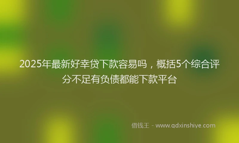 2025年最新好幸贷下款容易吗，概括5个综合评分不足有负债都能下款平台