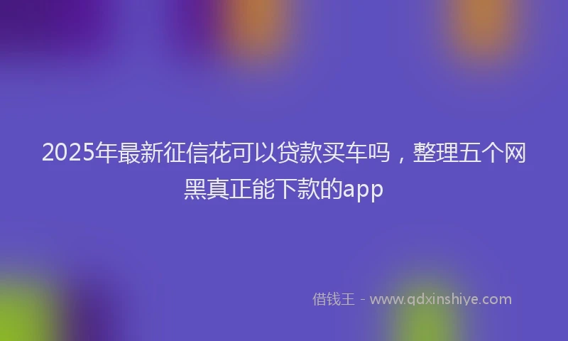 2025年最新征信花可以贷款买车吗，整理五个网黑真正能下款的app