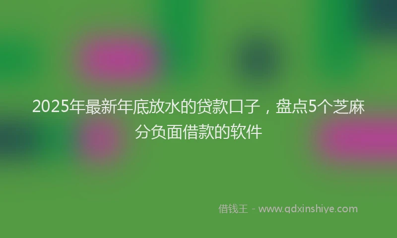2025年最新年底放水的贷款口子，盘点5个芝麻分负面借款的软件