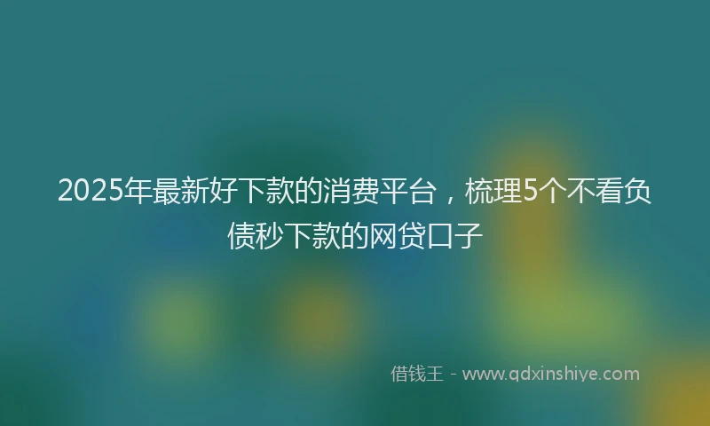 2025年最新好下款的消费平台，梳理5个不看负债秒下款的网贷口子