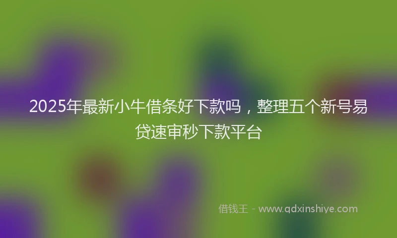 2025年最新小牛借条好下款吗，整理五个新号易贷速审秒下款平台
